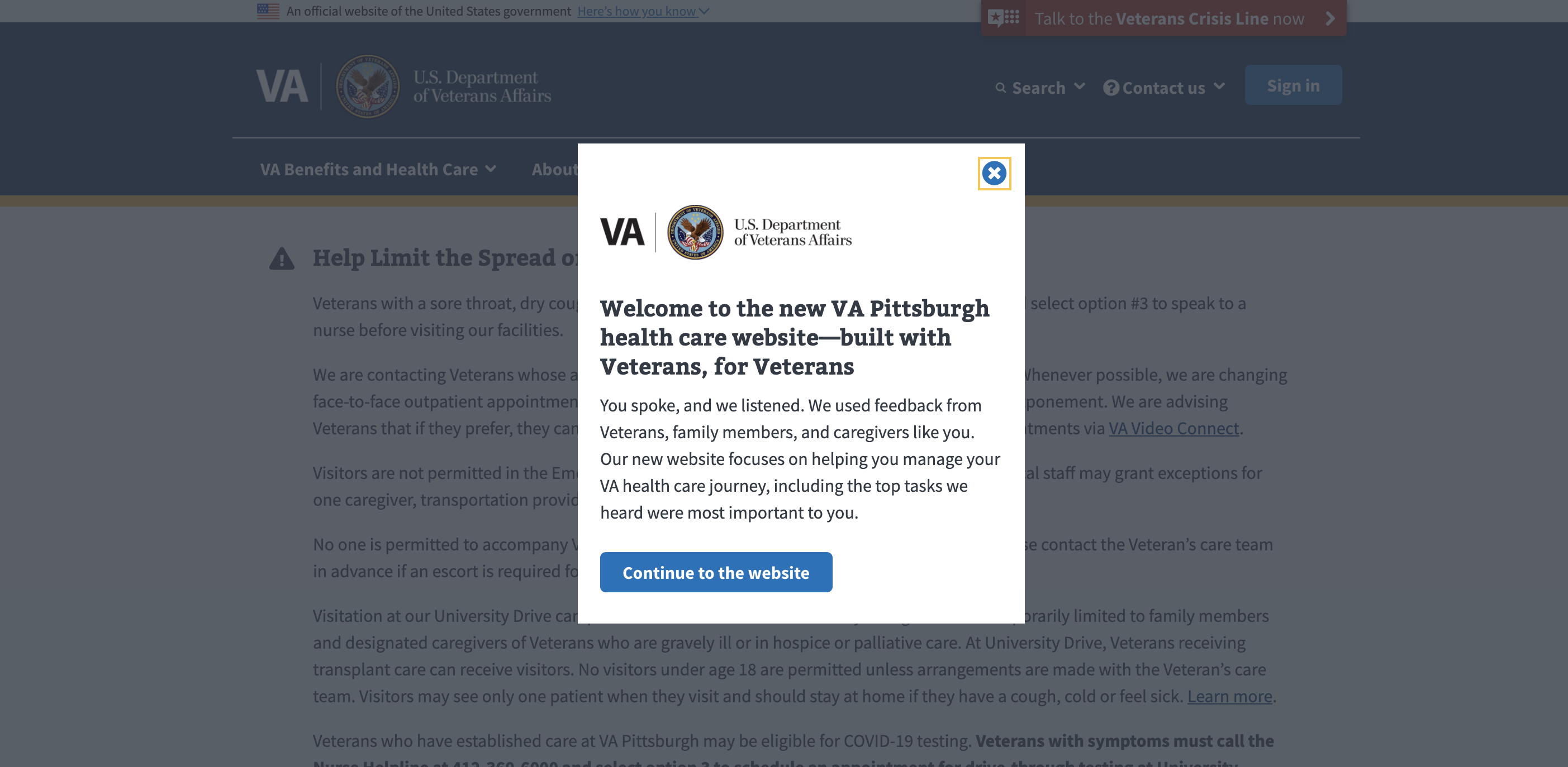 VA Health Care Facility Website Relaunch
